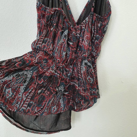 NWT Walter Baker Bronze Paisley Harvi Spaghetti Strap Top Women's Size Small - Picture 6 of 13